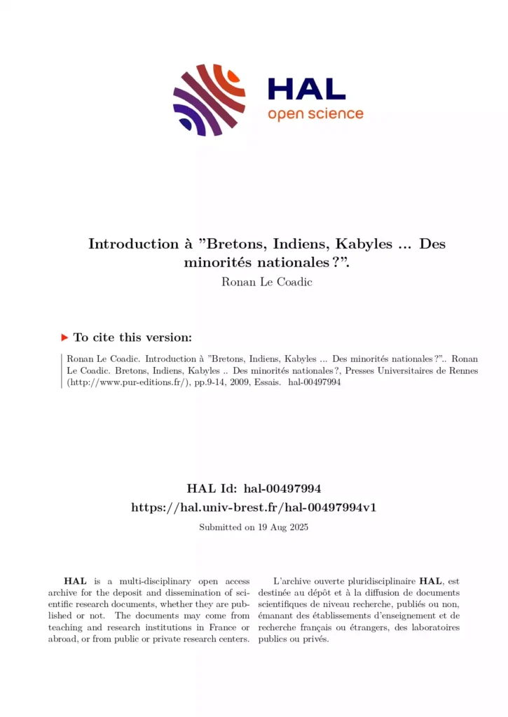 Introduction (Bretons, Indiens, Kabyles...)